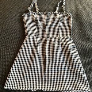 Reformation Linen Gingham Mini Dress